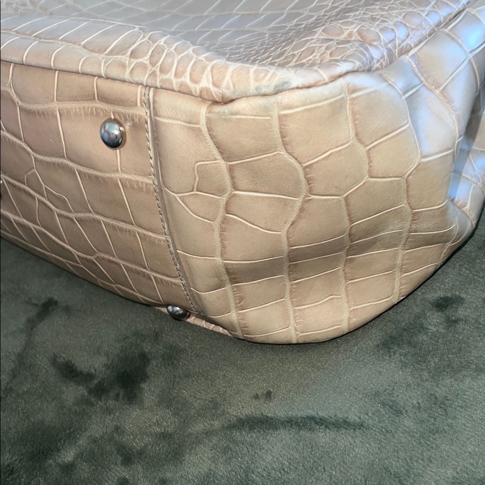Furla Tan Croc-Embossed Women's Bag - Picture 11 of 14